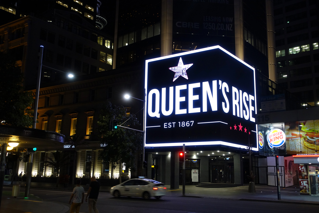 Queens Rise New Zealand Building Facade LED Screen Outdoor Billboard Advertising