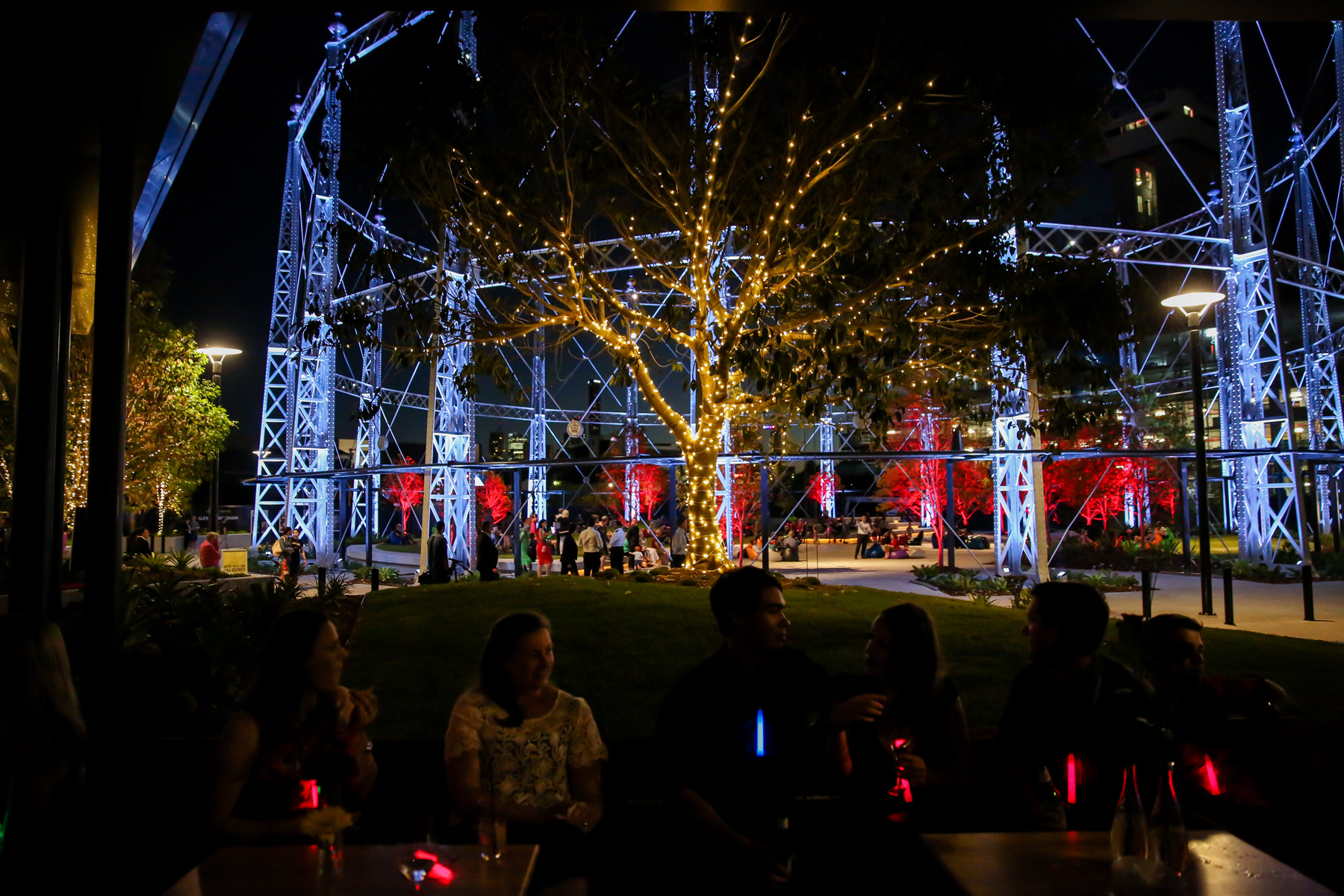 Gas Works Brisbane Cranes and Event Stadium Custom LED Lighting