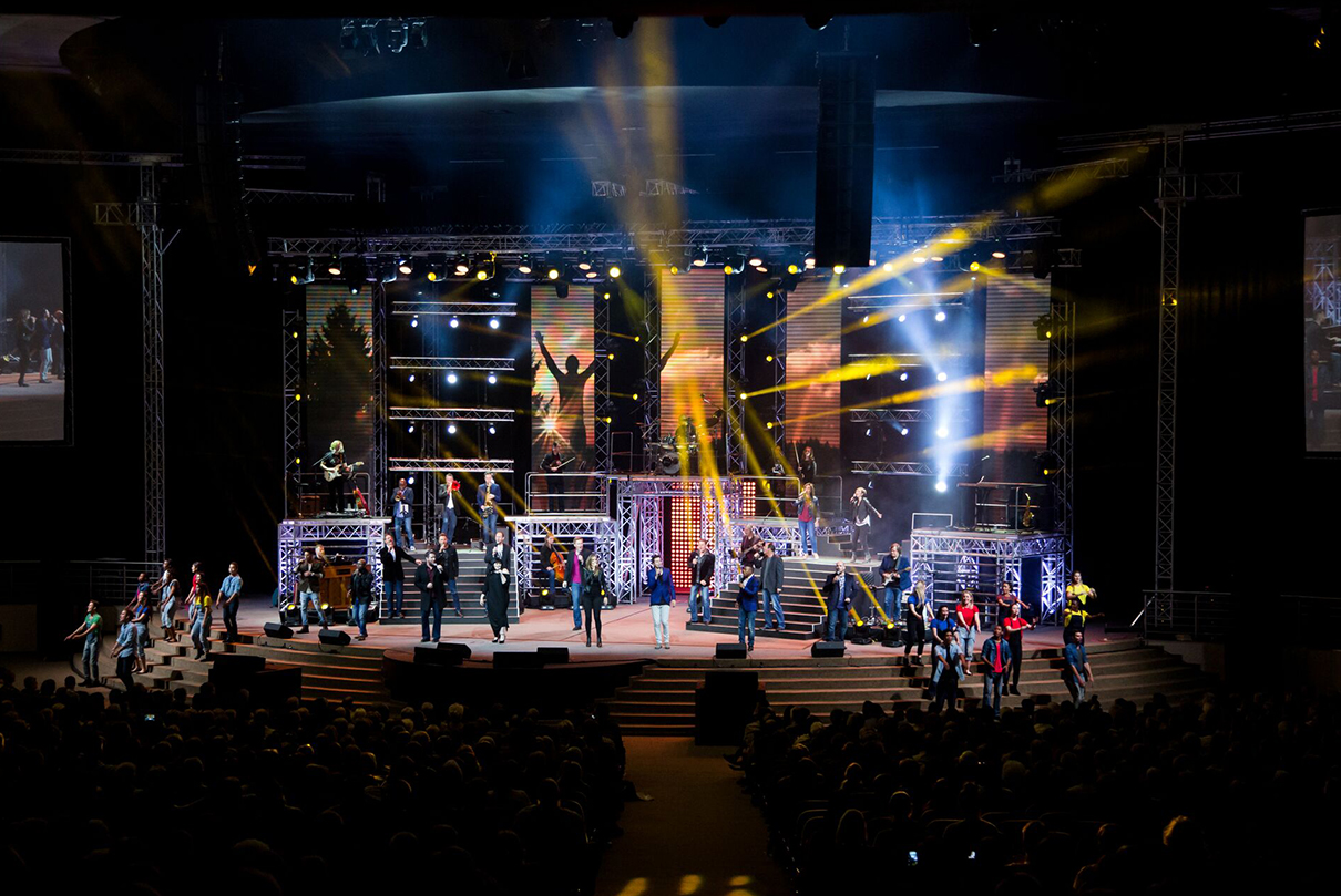 Gospel Skouspel Stage Lighting Design Event Lighting with LED Screen Panels