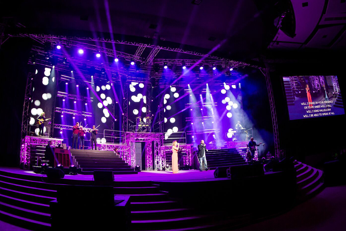 Gospel Skouspel Stage Lighting Design Event Lighting with LED Screen Panels