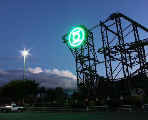 Green Lantern Roller Coaster Warner Bros Movie World Gold Coast Custom LED Signage