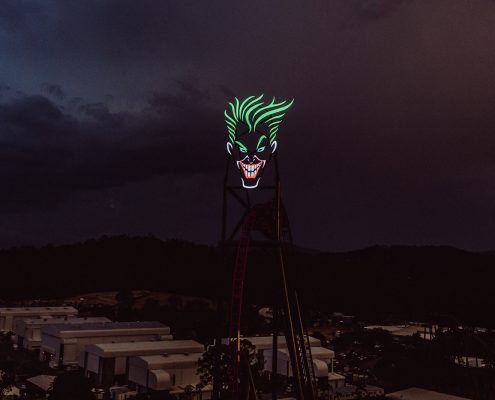 The Joker DC Rivals HyperCoaster Warner Bros Movie World Gold Coast Custom LED Signage