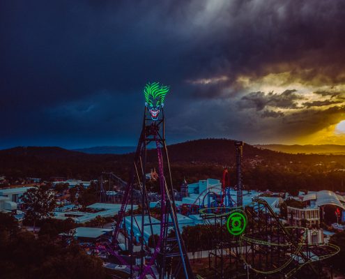 The Joker DC Rivals HyperCoaster and Green Lantern Roller Coaster Warner Bros Movie World Gold Coast Custom LED Signage