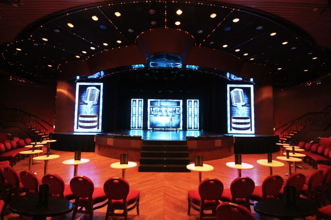 Blue and white graphics across the Pacific Eden theatre screens.