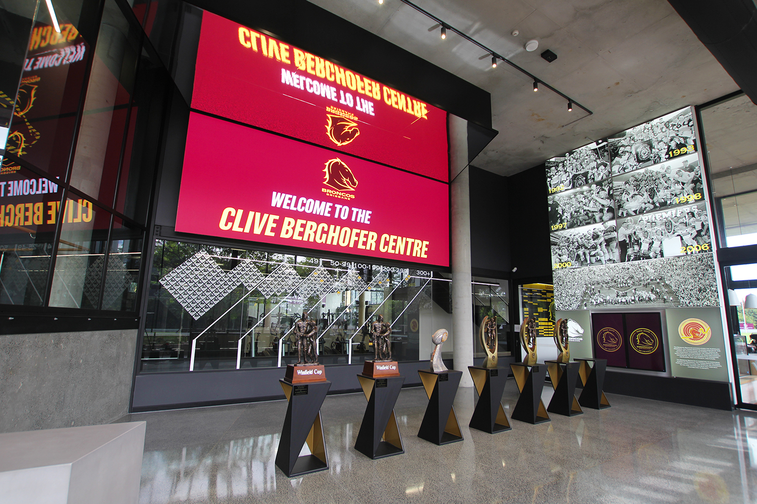 Brisbane Broncos Leagues Club LED Scoreboard and Trophy LED Spot Lights