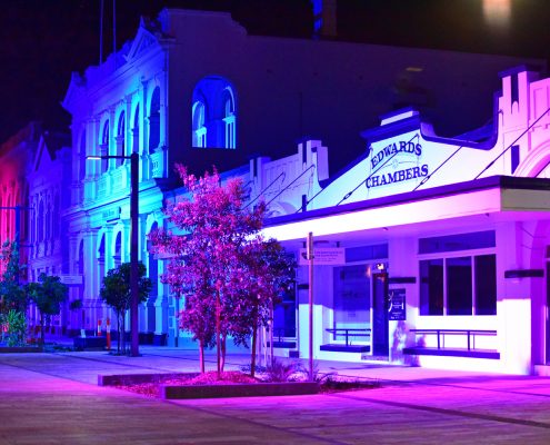 Rockhamptom Riverside Precinct comes to life with Griven LED Building Facade Lighting