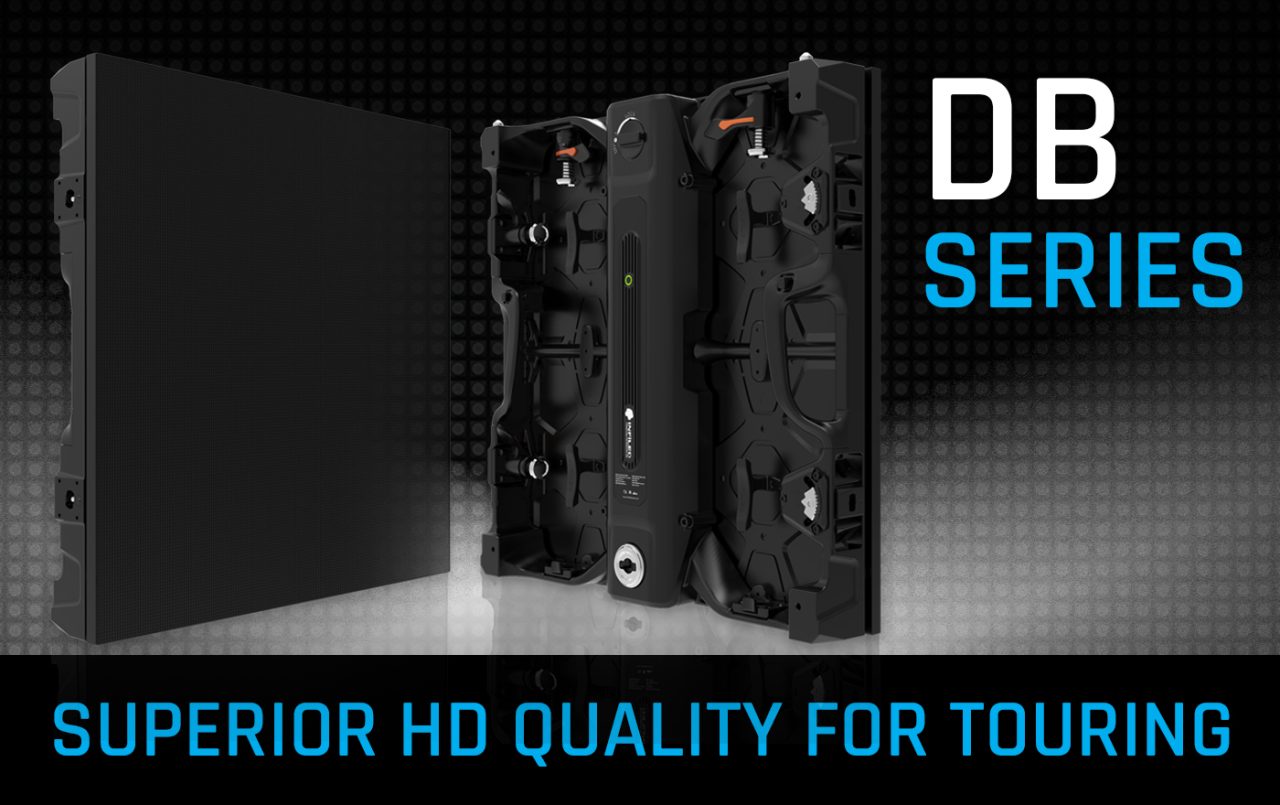 VuePix DB Series LED panel graphic showing front and rear views.