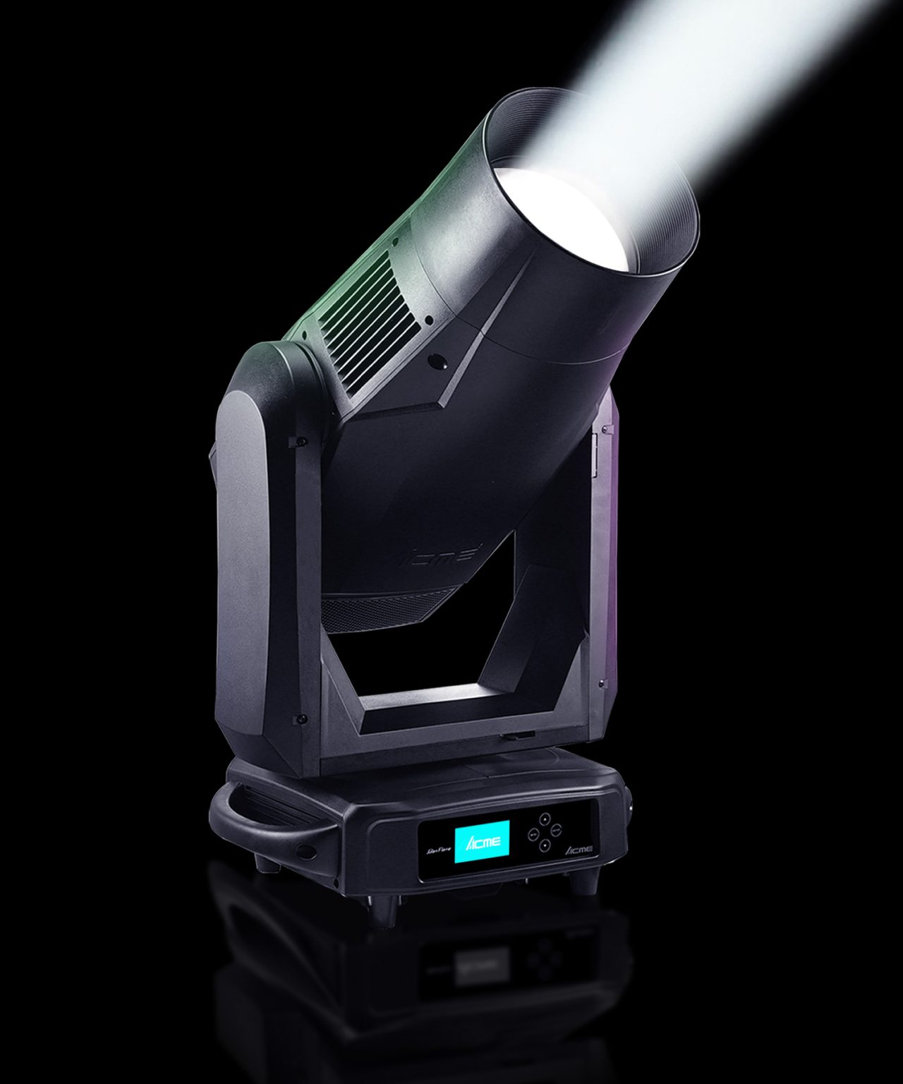 Acme XA-1000 BSWF fixture emitting a narrow white beam.