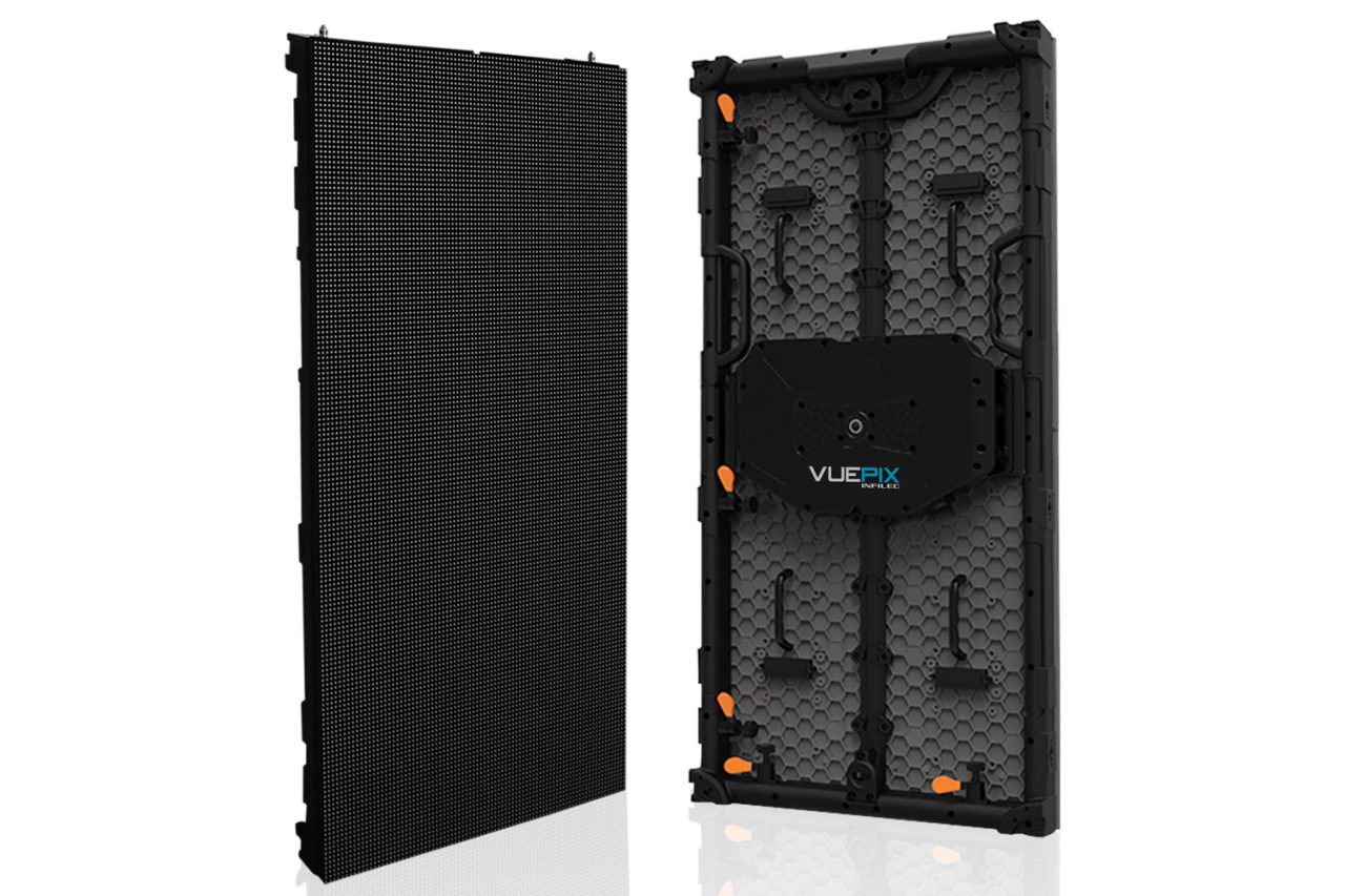 Front and rear views of a VuePix Infiled ER Series LED panel.