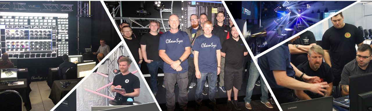 Collage of ULA training sessions, console demonstrations and participants.