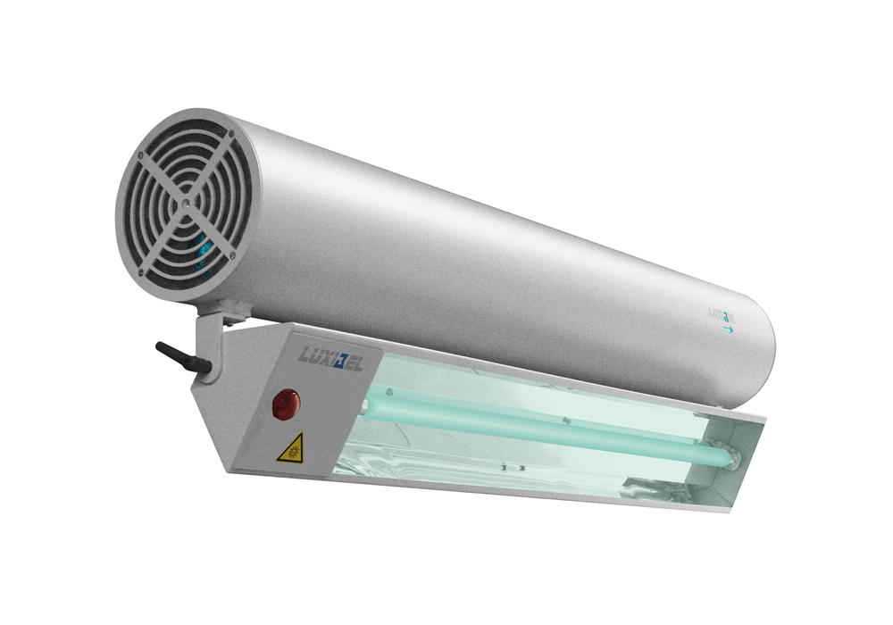 Luxibel B Hybrid unit with a cylindrical upper housing and lower lamp section.