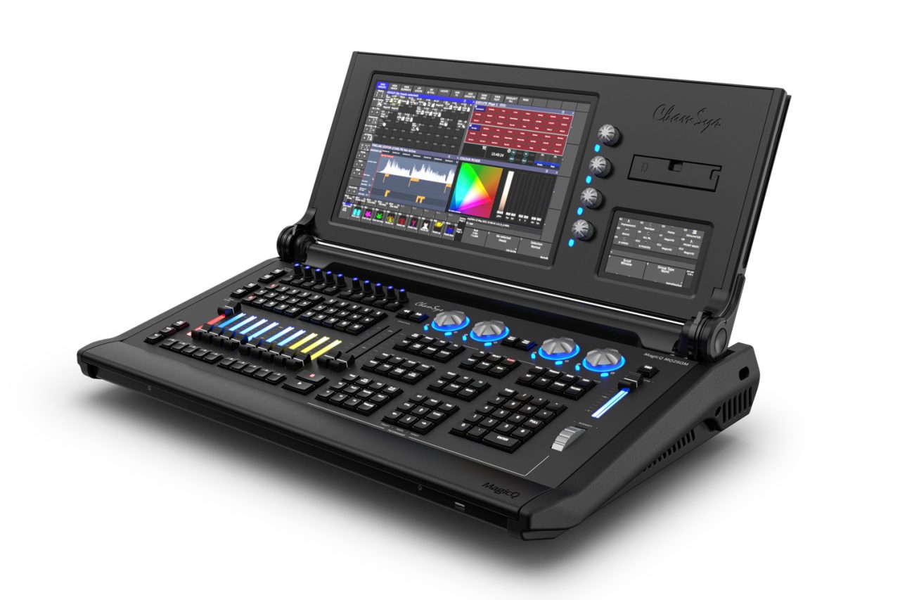 Angled view of the ChamSys MagicQ MQ250M lighting console.