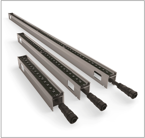 Three linear lighting fixtures in different lengths.
