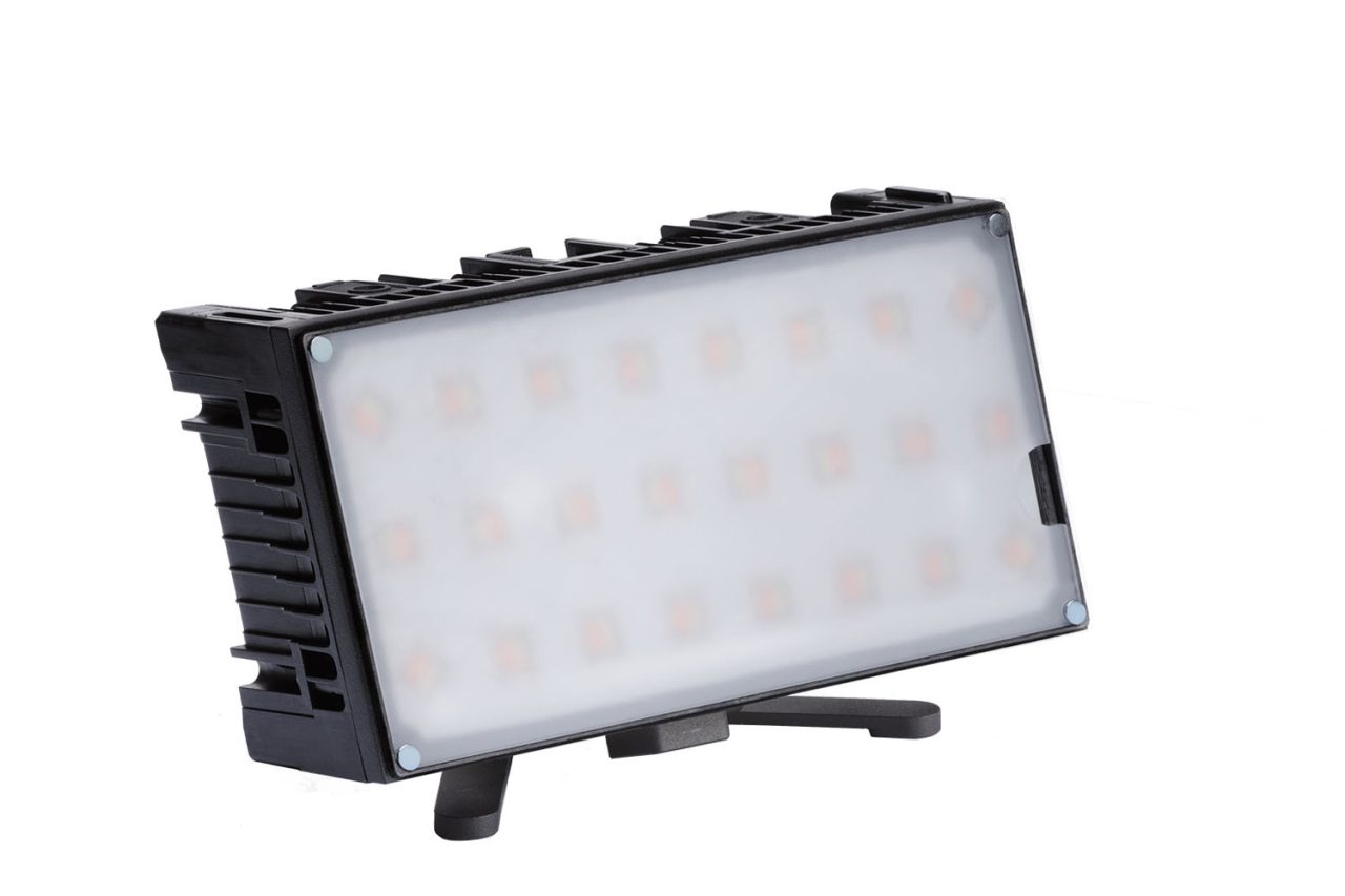 Front view of an Astera HydraPanel lighting unit.