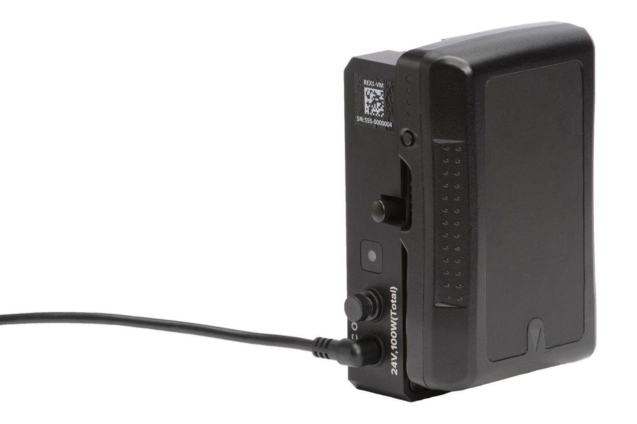 Astera RuntimeExtender with a battery attached and cable connected.