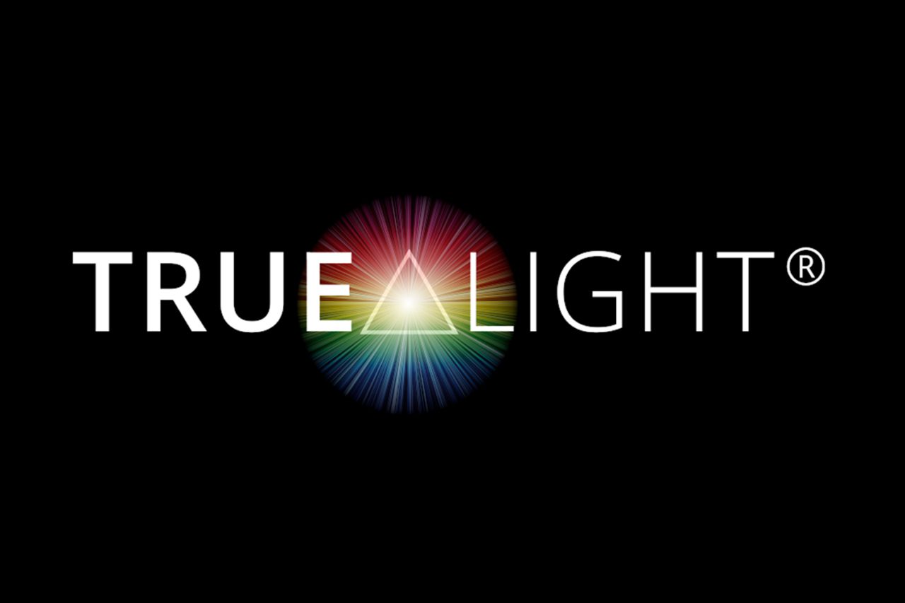 TrueLight logo with a spectrum of colours.