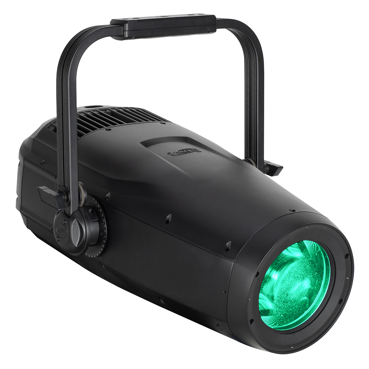Elation KL Spot IP fixture with a green-lit lens.
