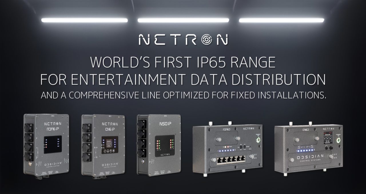 NETRON IP65 product range featuring wall-mounted units and rack modules.