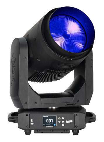 Elation Fuze Wash 500 moving-head fixture with a blue lens.