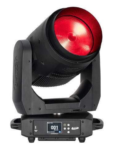 Elation Fuze Wash 500 moving-head fixture with a red lens.