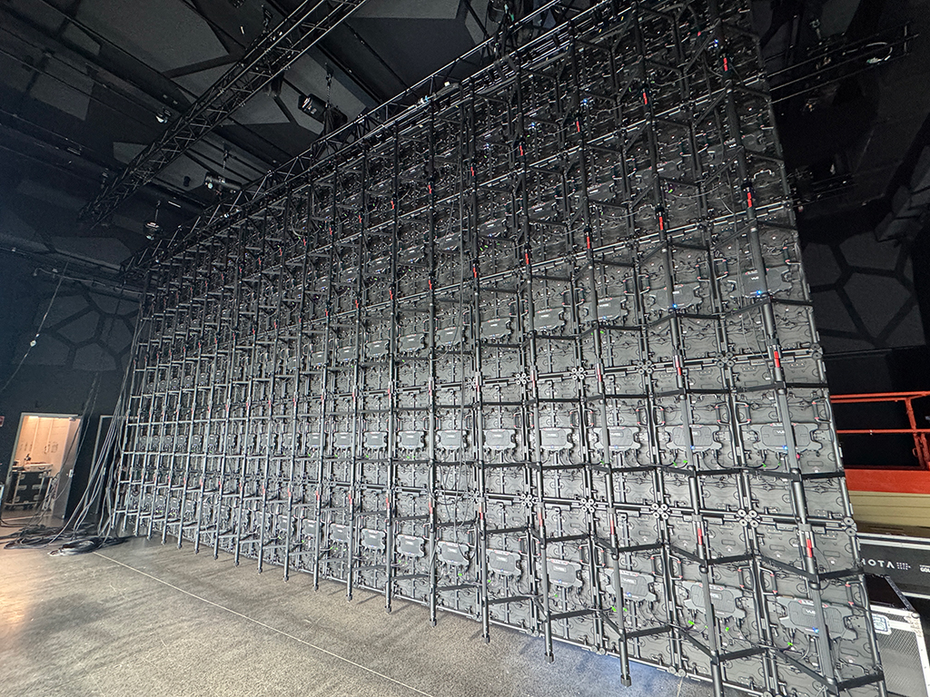 Rear view of an assembled VuePix LED screen at HOTA.