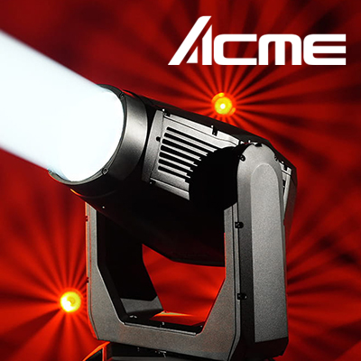 Acme Mana series moving-head fixture in a red promotional graphic.