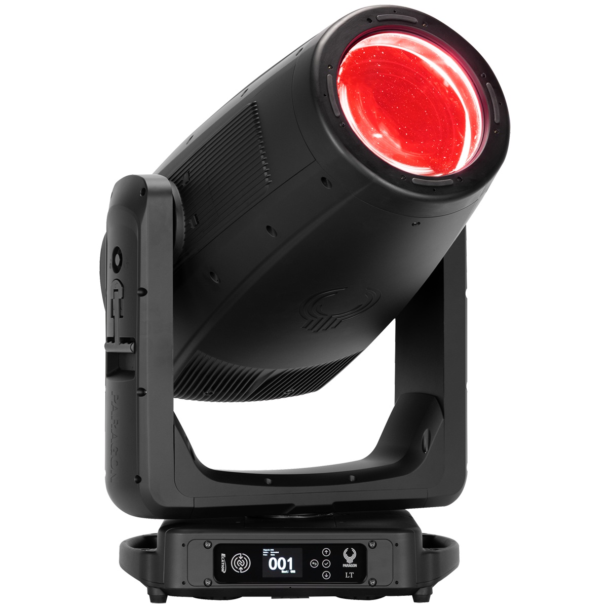 Elation Paragon LT moving-head fixture with a red illuminated lens.