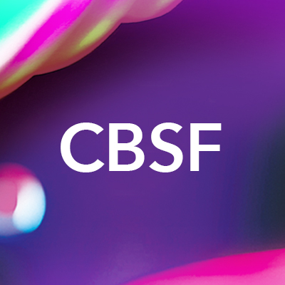 CBSF lettering over a colourful abstract background.