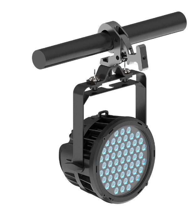 Acme Sandane Frost suspended from a bar, showing its LED face.