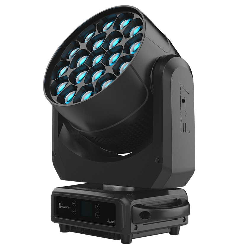 Angled view of an Acme Neozone fixture with its lens array tilted upwards.