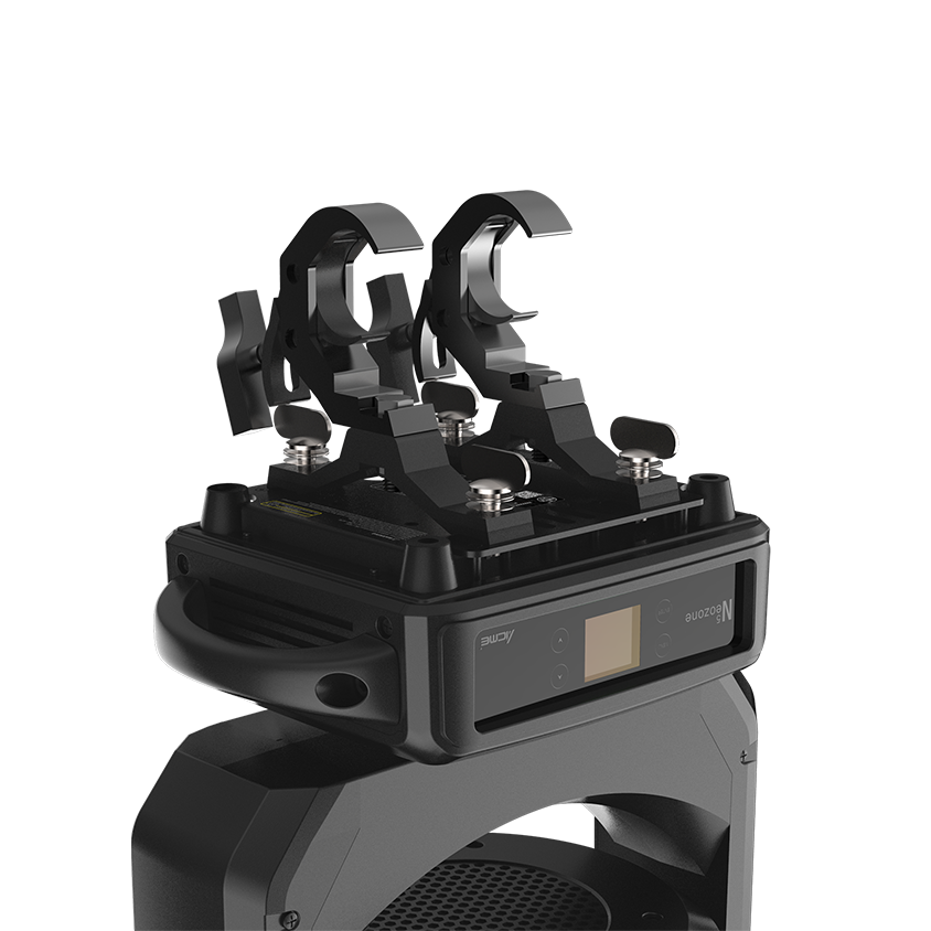 Acme Neozone mounting base fitted with two rigging clamps.