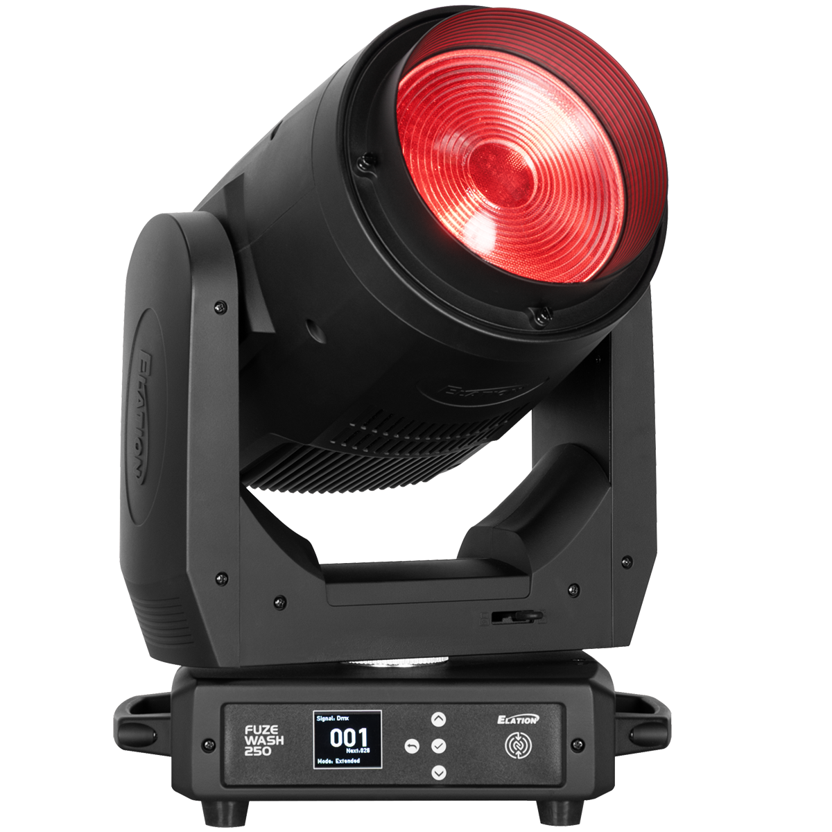 Elation Fuze Wash 250 moving-head fixture with a red lens.